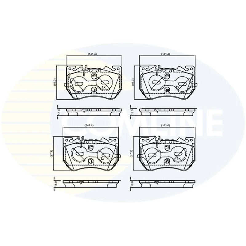 Comline 4 x Front Brake Pad Set CBP04016