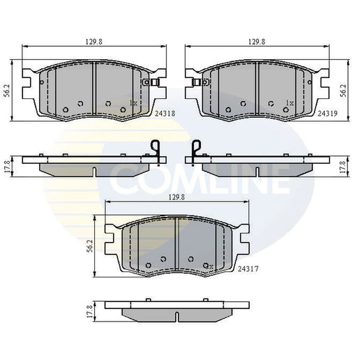 Comline 4 x Front Brake Pad Set CBP31519