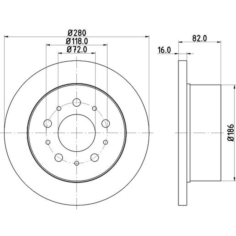 DON 2 x Solid Rear Brake Discs PCD19502