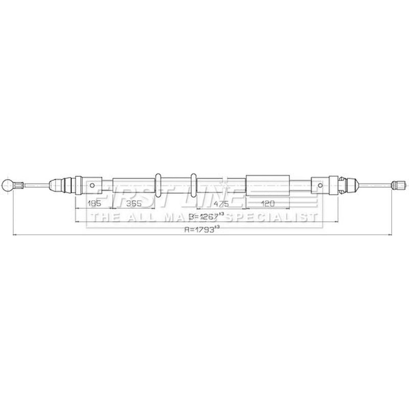 First Line Handbrake Cable Left Rear FKB3904