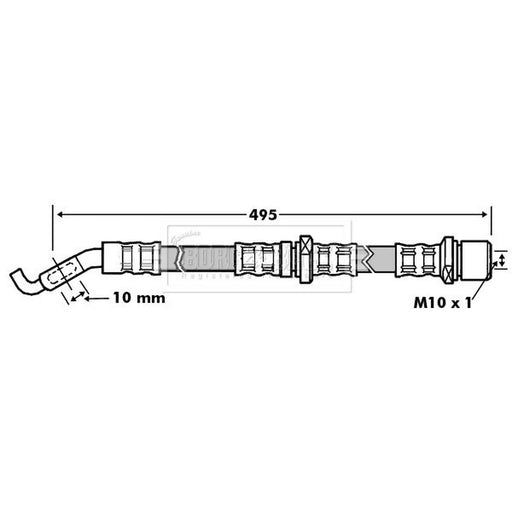 Borg & Beck Brake Hydraulic Hose Line Left BBH7197