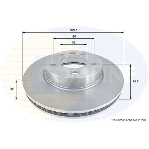 Comline 2 x Front Brake Discs ADC1458V