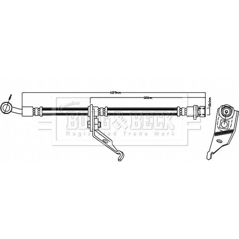 Borg & Beck Brake Hydraulic Hose Line Front Left BBH8280