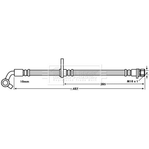 Borg & Beck Brake Hydraulic Hose Line Rear Left BBH7681