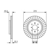 Bosch 2 x Vented Front Brake Discs 0 986 479 789