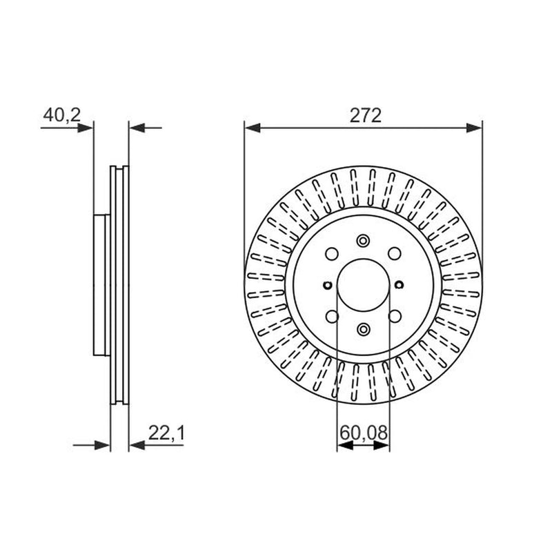Bosch 2 x Vented Front Brake Discs 0 986 479 789