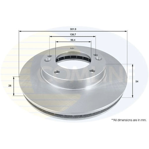 Comline 2 x Front Brake Discs ADC1051V