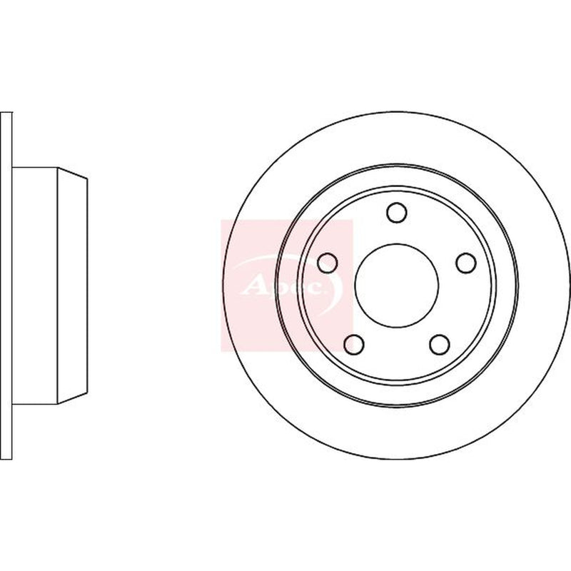 Apec 2 x Solid Rear Brake Discs DSK4189