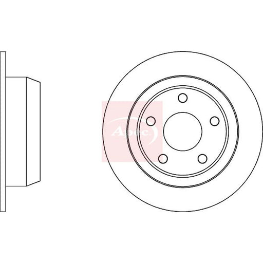 Apec 2 x Solid Rear Brake Discs DSK4190