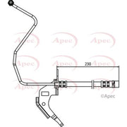 Apec Brake Hydraulic Hose Line Rear Right HOS3708