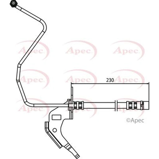 Apec Brake Hydraulic Hose Line Rear Right HOS3708