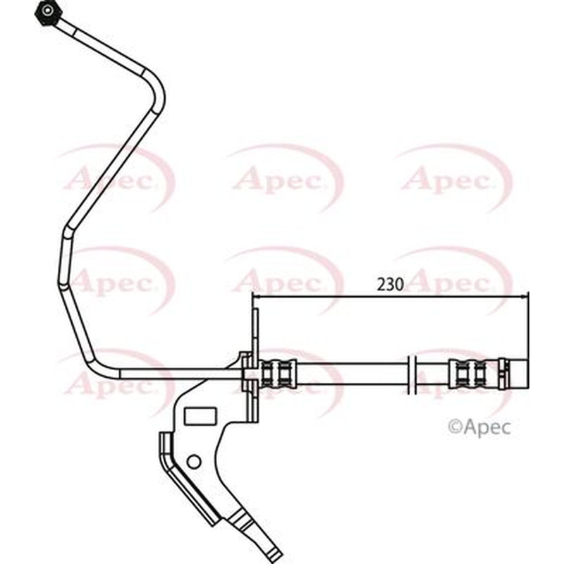 Apec Brake Hydraulic Hose Line Rear Right HOS3708