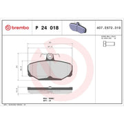 Brembo 4 x Rear Brake Pad Set P24018