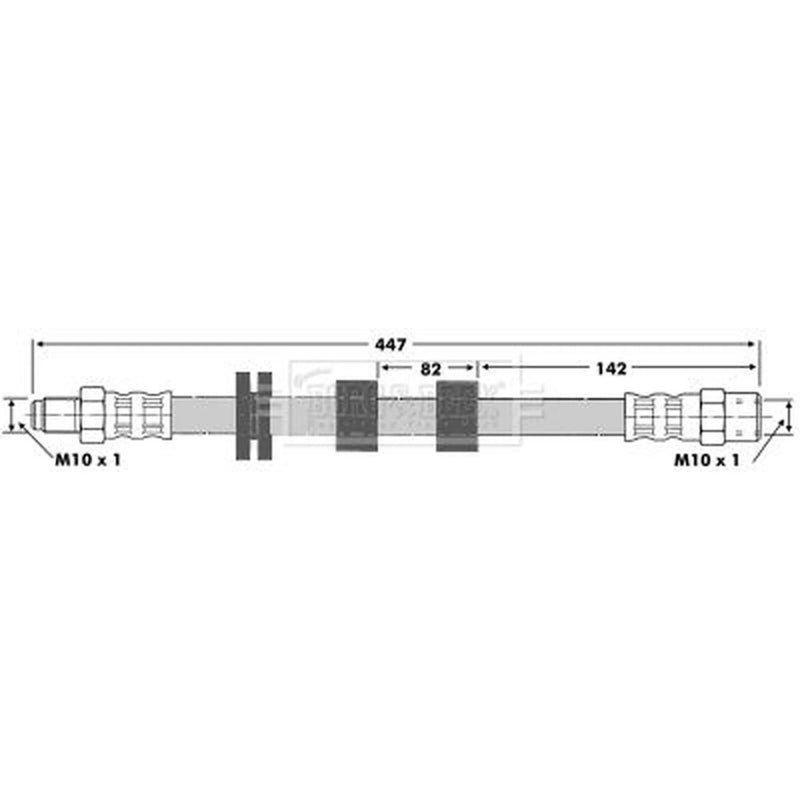 Borg & Beck Brake Hydraulic Hose Line Front Left BBH6738