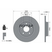 Textar 2 x Solid Rear Brake Discs 92173403