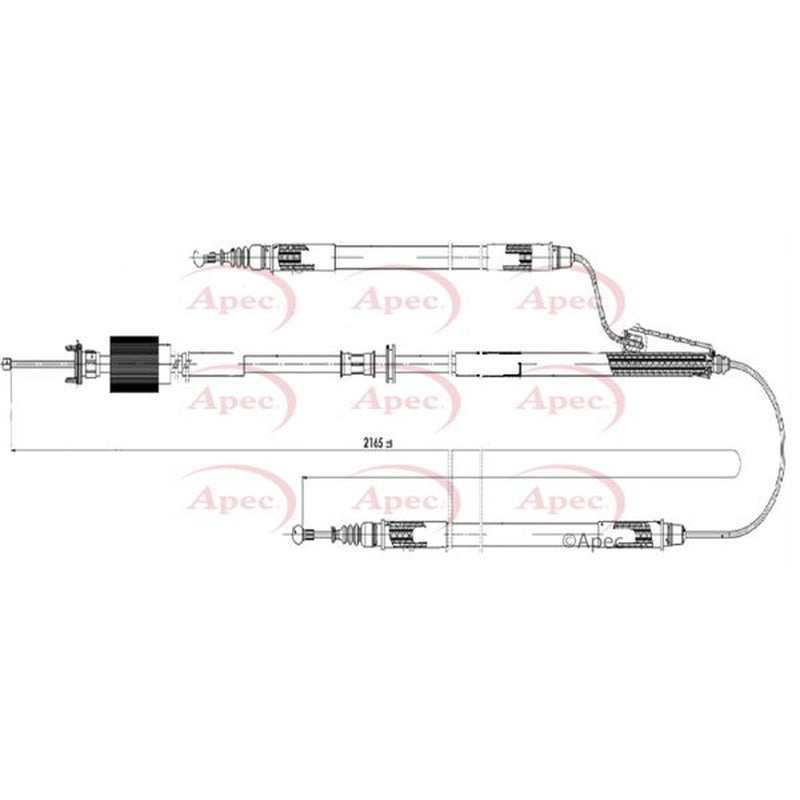 Apec Handbrake Cable Left Rear CAB1614