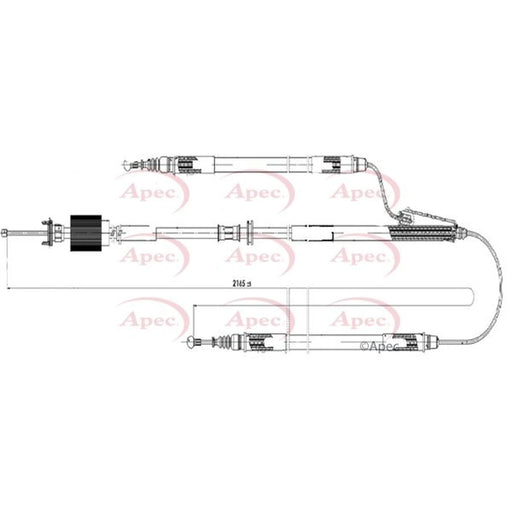 Apec Handbrake Cable Left Rear CAB1614