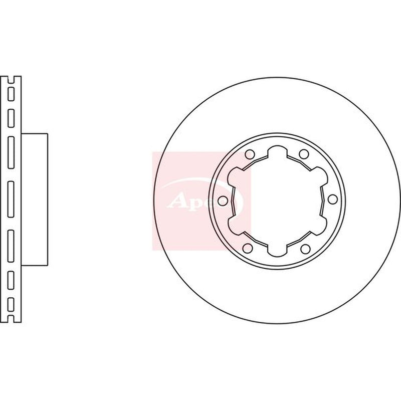 Apec 2 x Vented Front Brake Discs DSK2598