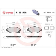 Brembo 4 x Front Brake Pad Set P59036