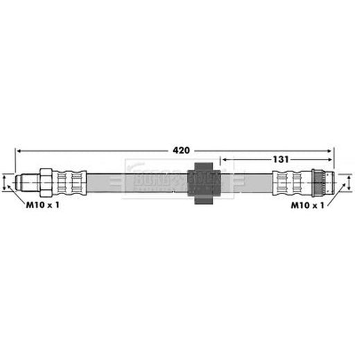 Borg & Beck Brake Hydraulic Hose Line Front Left BBH6688