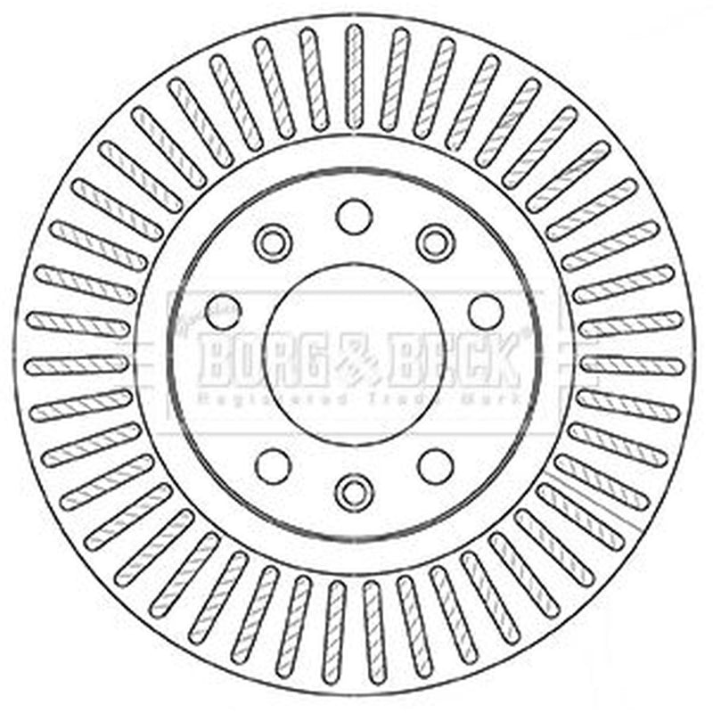 Borg & Beck 2 x Vented Front Brake Discs BBD5357