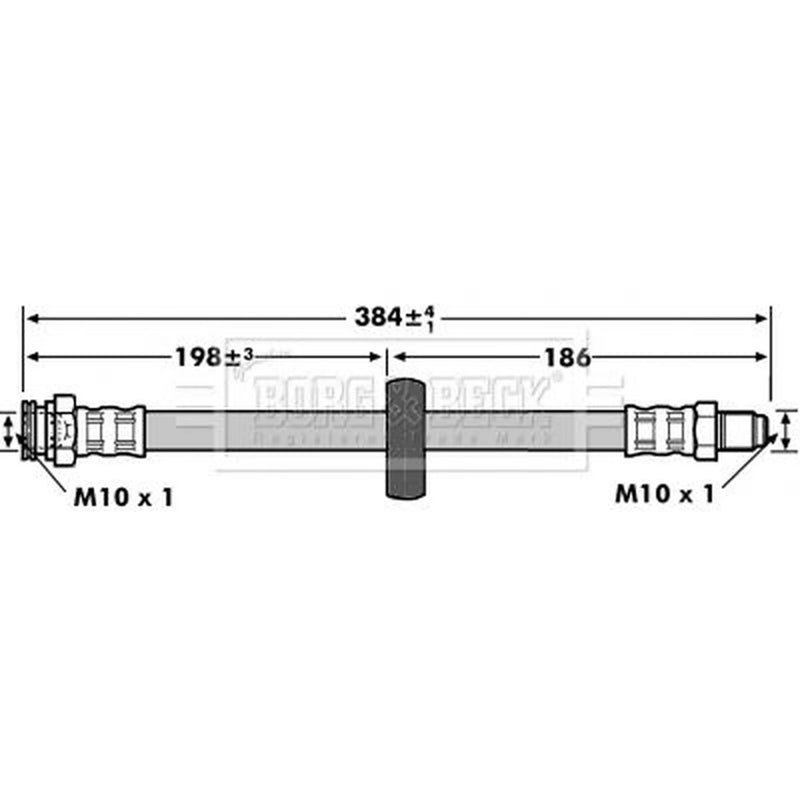 Borg & Beck Brake Hydraulic Hose Line Rear Left BBH6911