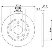 DON 2 x Solid Front Brake Discs PCD15112