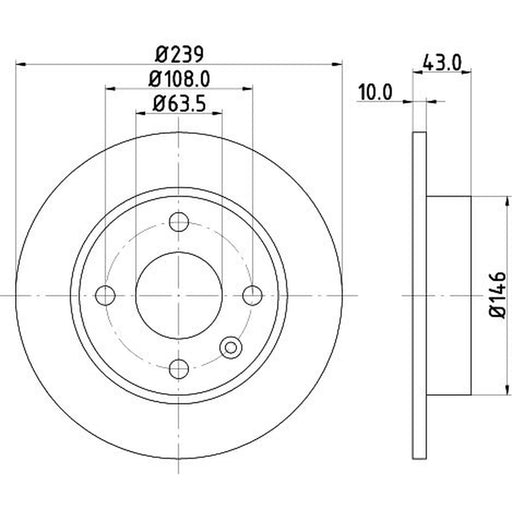 DON 2 x Solid Front Brake Discs PCD15112