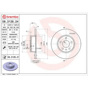Brembo 2 x Solid Rear Brake Discs 08.3126.21