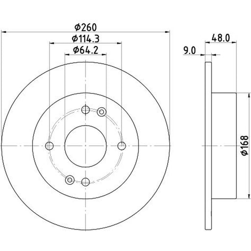 DON 2 x Solid Brake Discs PCD20402