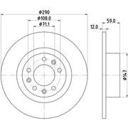Mintex 2 x Solid Rear Brake Discs MDC2938C
