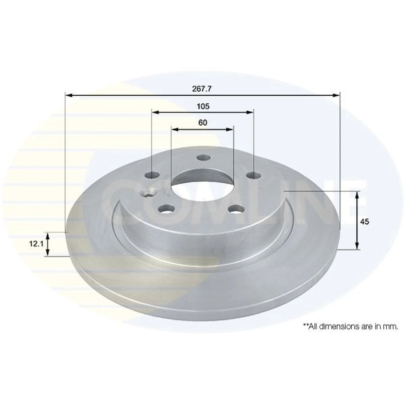 Comline 2 x Solid Rear Brake Discs ADC1152