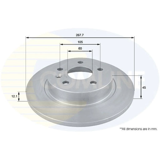 Comline 2 x Solid Rear Brake Discs ADC1152