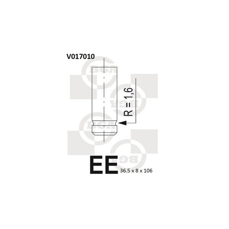 BGA Engine Exhaust Valve 36mm Head V017010