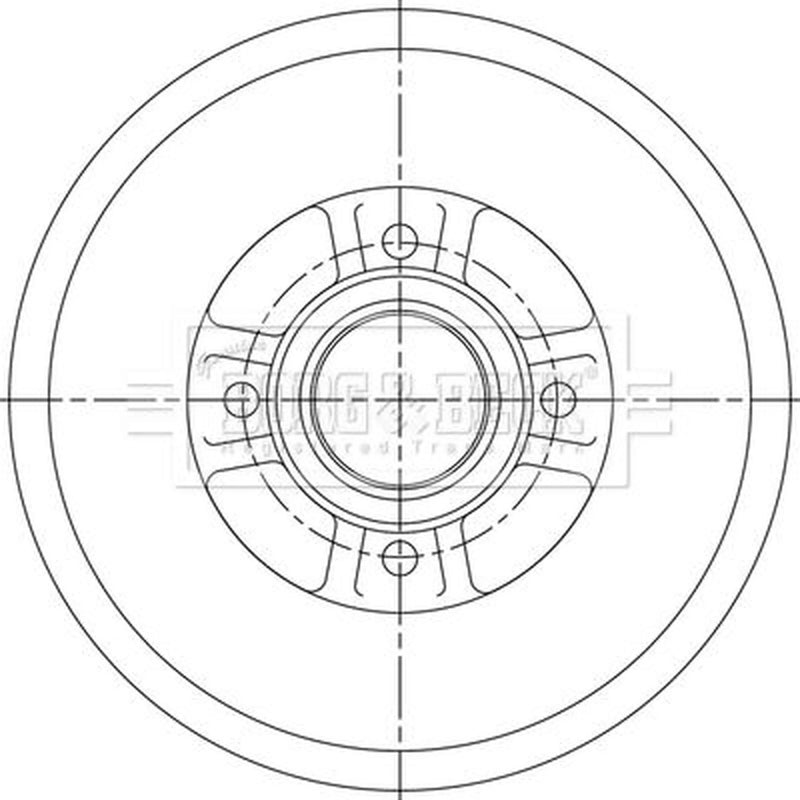 Borg & Beck Brake Drum Assembly Rear BBR7254