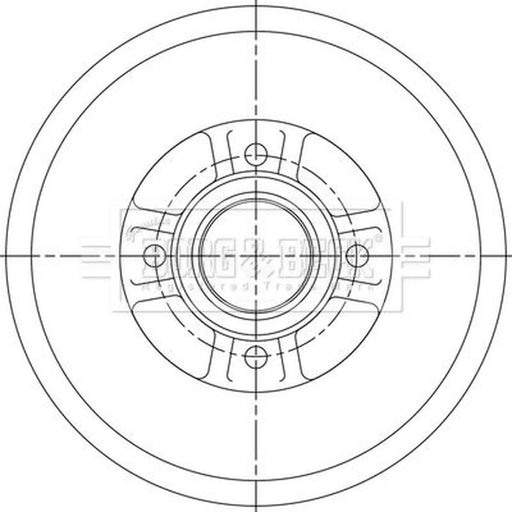 Borg & Beck Brake Drum Assembly Rear BBR7254