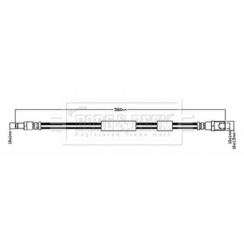 Borg & Beck Brake Hydraulic Hose Line Left BBH8701