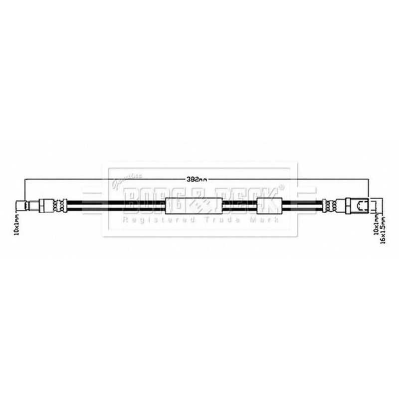 Borg & Beck Brake Hydraulic Hose Line Left BBH8701