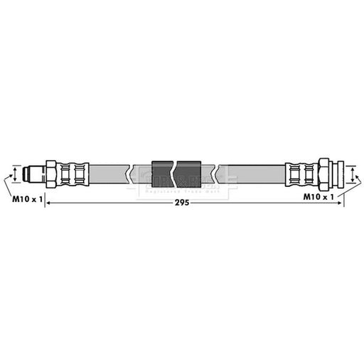 Borg & Beck Brake Hydraulic Hose Line Rear Left BBH7568