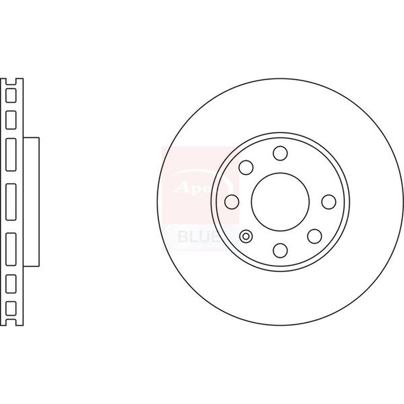 Apec 2 x Vented Front Brake Discs SDK6004