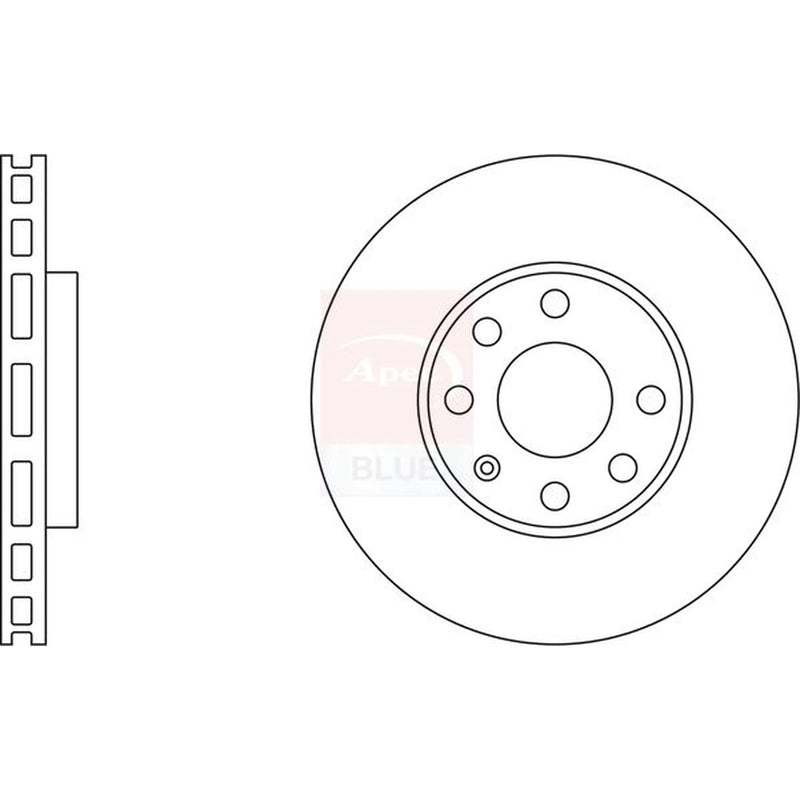 Apec 2 x Vented Front Brake Discs SDK6004