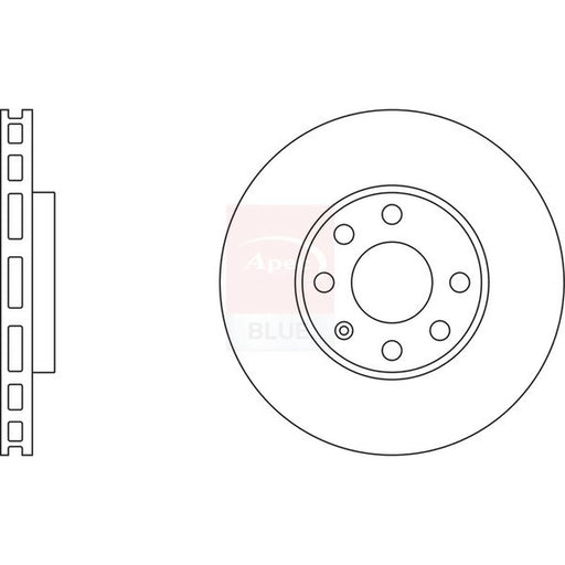 Apec 2 x Vented Front Brake Discs SDK6004