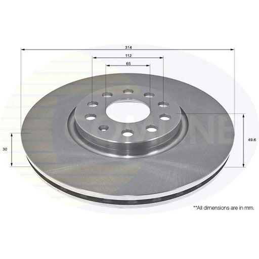 Comline 2 x Front Brake Discs ADC2601V