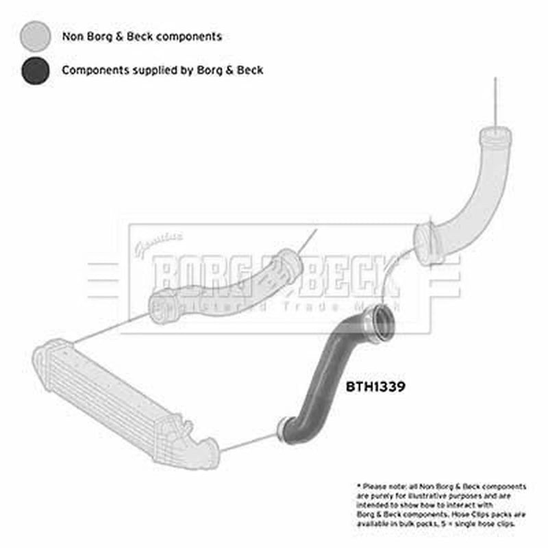 Borg & Beck Intercooler Turbo Charge Air Hose BTH1339