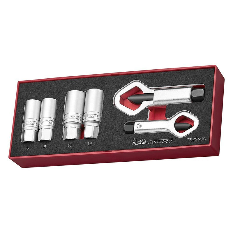 Teng Tools Extractor and Nut Splitter Set FOAMX2 6 Pieces