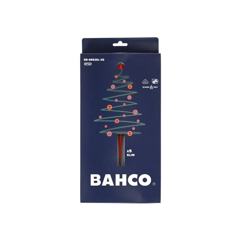Bahco XMAS BE-9882SL ERGO™ Slim VDE Insulated Screwdriver Set, 5 Piece