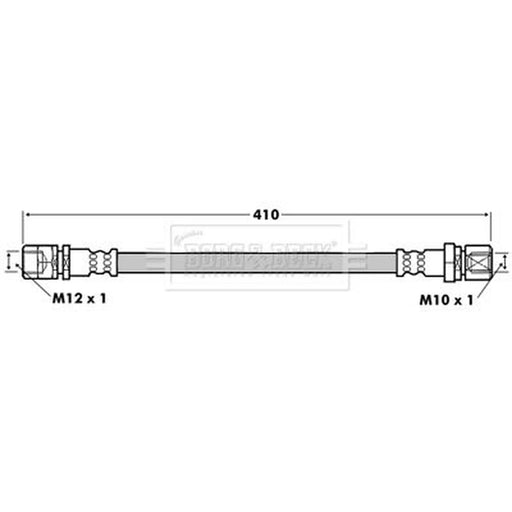 Borg & Beck Brake Hydraulic Hose Line Rear Left BBH6355
