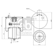 Febi Air Suspension Bellow 258mm Rear 101313