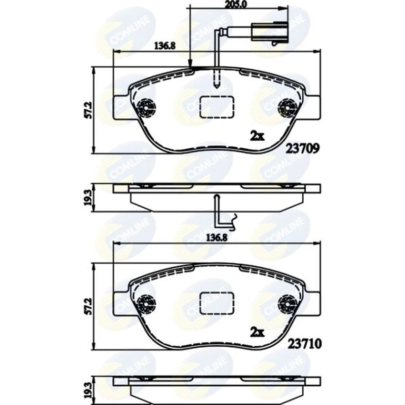 Comline 4 x Front Brake Pad Set CBP12140