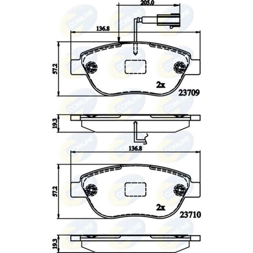 Comline 4 x Front Brake Pad Set CBP12140